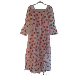 MASKED QUEEN COTTAGECORE Strawberry Tulle Midi Dress Coquette Whimsy Retro NWT